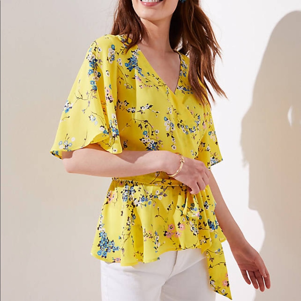 LOFT Petite Floral Wrap top